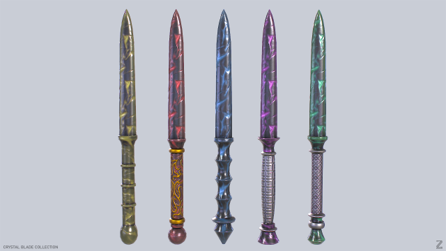 Crystal blade collection Modelo 3D .c4d .max .obj .3ds .fbx .stl .blend 