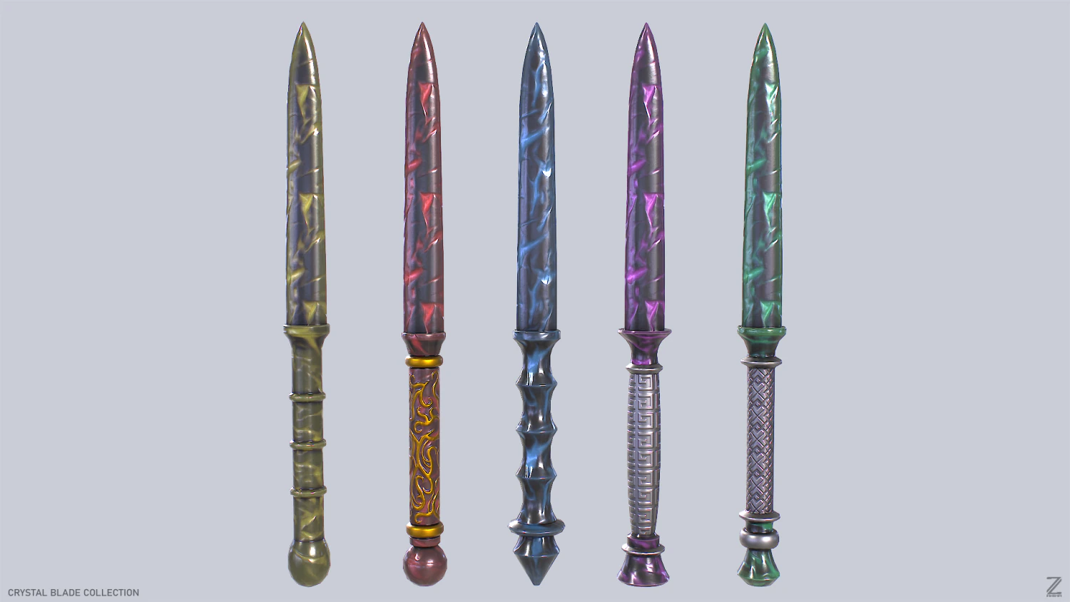 Crystal blade collection 3D Model .c4d .max .obj .3ds .fbx .stl .blend 
