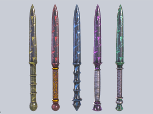 Crystal blade collection 3D Модель