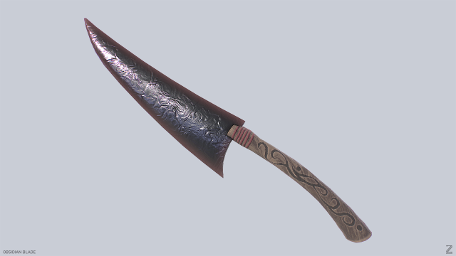 Obsidian blade 3D Model .c4d .max .obj .3ds .fbx .stl .blend 