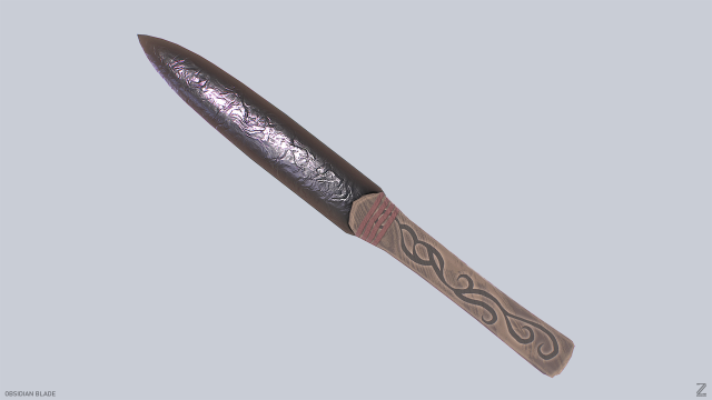 Obsidian blade Model 3D .c4d .max .obj .3ds .fbx .stl .blend 