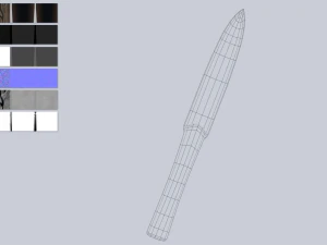 Pedang obsidian Model 3D