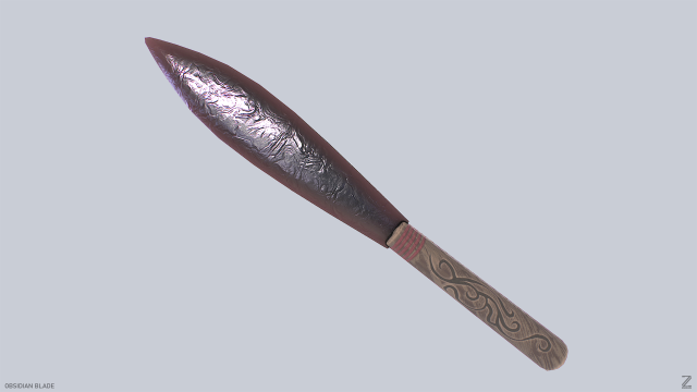Obsidian blade 3D Model .c4d .max .obj .3ds .fbx .stl .blend 