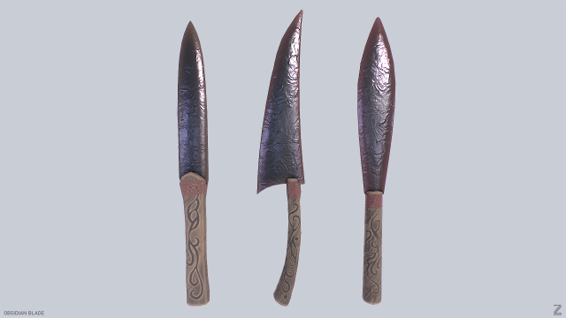 Obsidian blade collection Model 3D .c4d .max .obj .3ds .fbx .stl .blend 