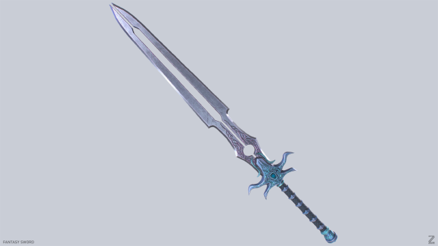 Fantasy sword Modèle 3D .c4d .max .obj .3ds .fbx .stl .blend 