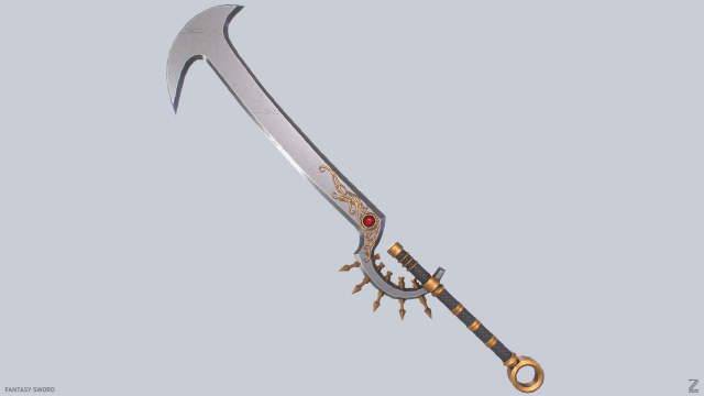 Fantasy sword Modèle 3D .c4d .max .obj .3ds .fbx .stl .blend 