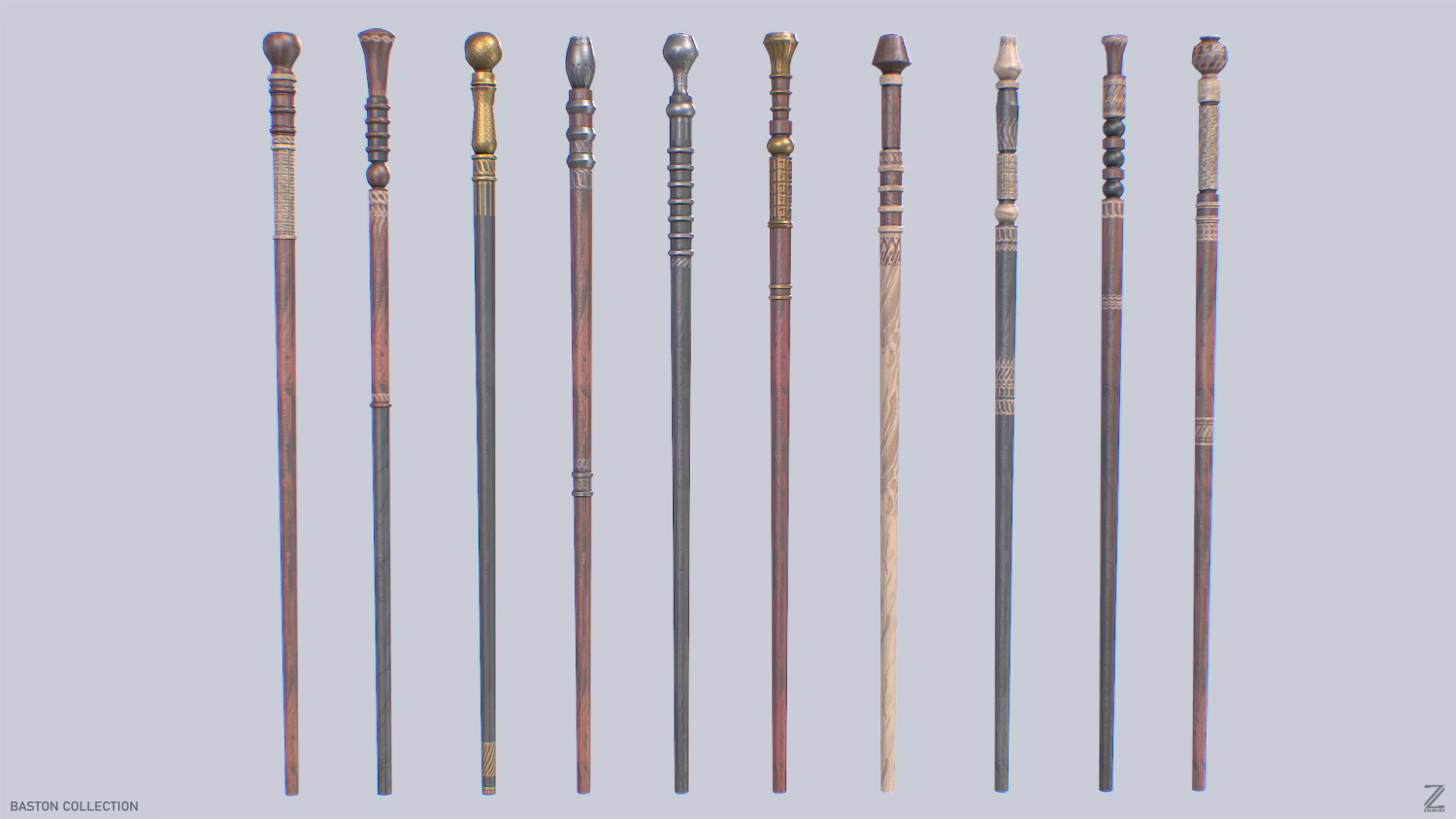 Baston collection 3D Model .c4d .max .obj .3ds .fbx .stl .blend 