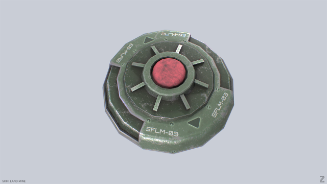 Sci fi land mine Modelo 3D .c4d .max .obj .3ds .fbx .stl .blend 