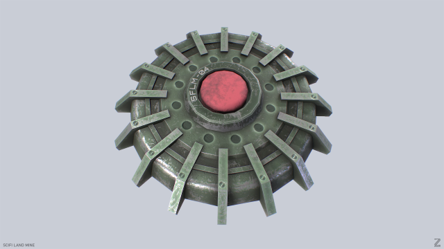 Sci fi land mine Modelo 3D .c4d .max .obj .3ds .fbx .stl .blend 
