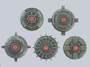 Sci fi land mine collection 3D Модель
