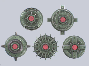 Koleksi ranjau darat fiksi ilmiah Model 3D