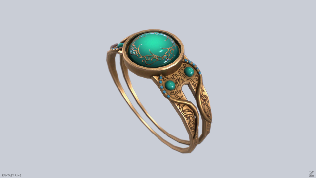 Fantasy ring Modelo 3D .c4d .max .obj .3ds .fbx .stl .blend 