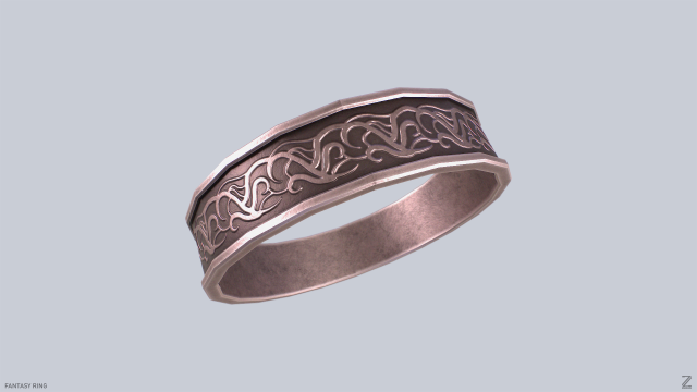 Fantasy ring 3D Модель .c4d .max .obj .3ds .fbx .stl .blend 