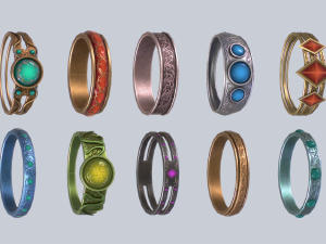 Fantasy ring collection 3Dモデル
