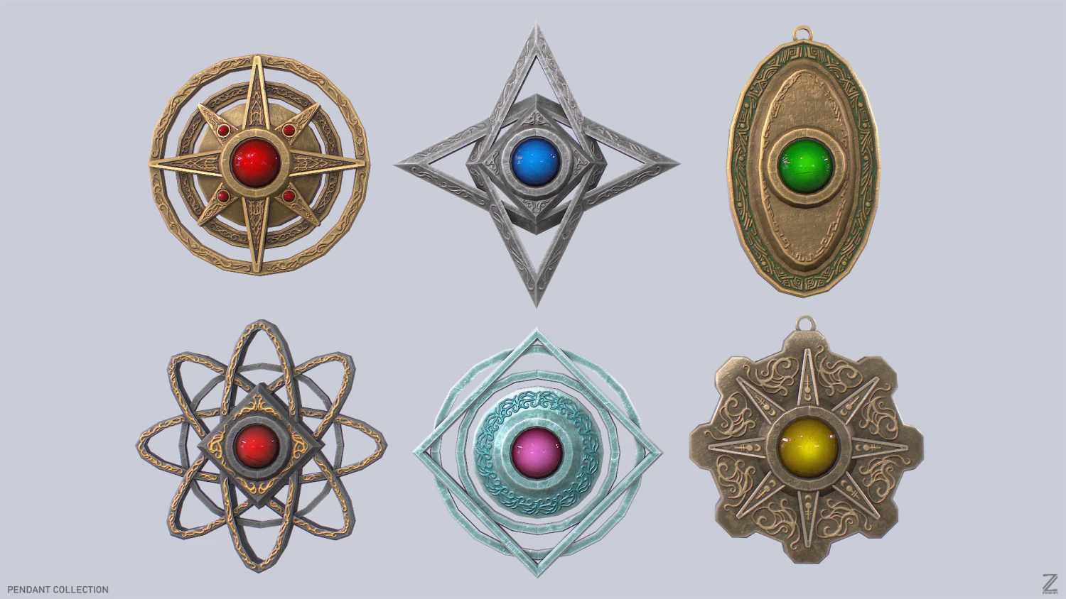 Pendant collection 3D Model .c4d .max .obj .3ds .fbx .stl .blend 
