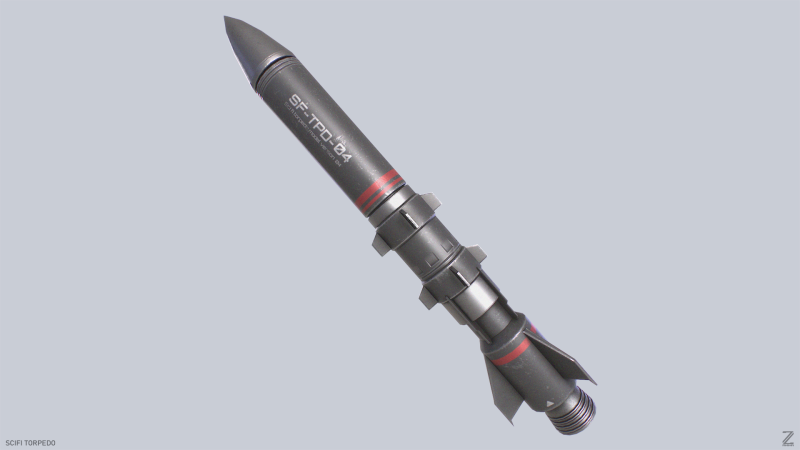Scifi torpedo 3D-Modell .c4d .max .obj .3ds .fbx .stl .blend 