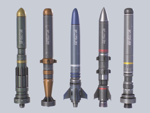 Scifi torpedo collection Model 3D