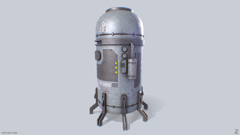 Sci fi gas tank 3D Модель .c4d .max .obj .3ds .fbx .stl .blend 