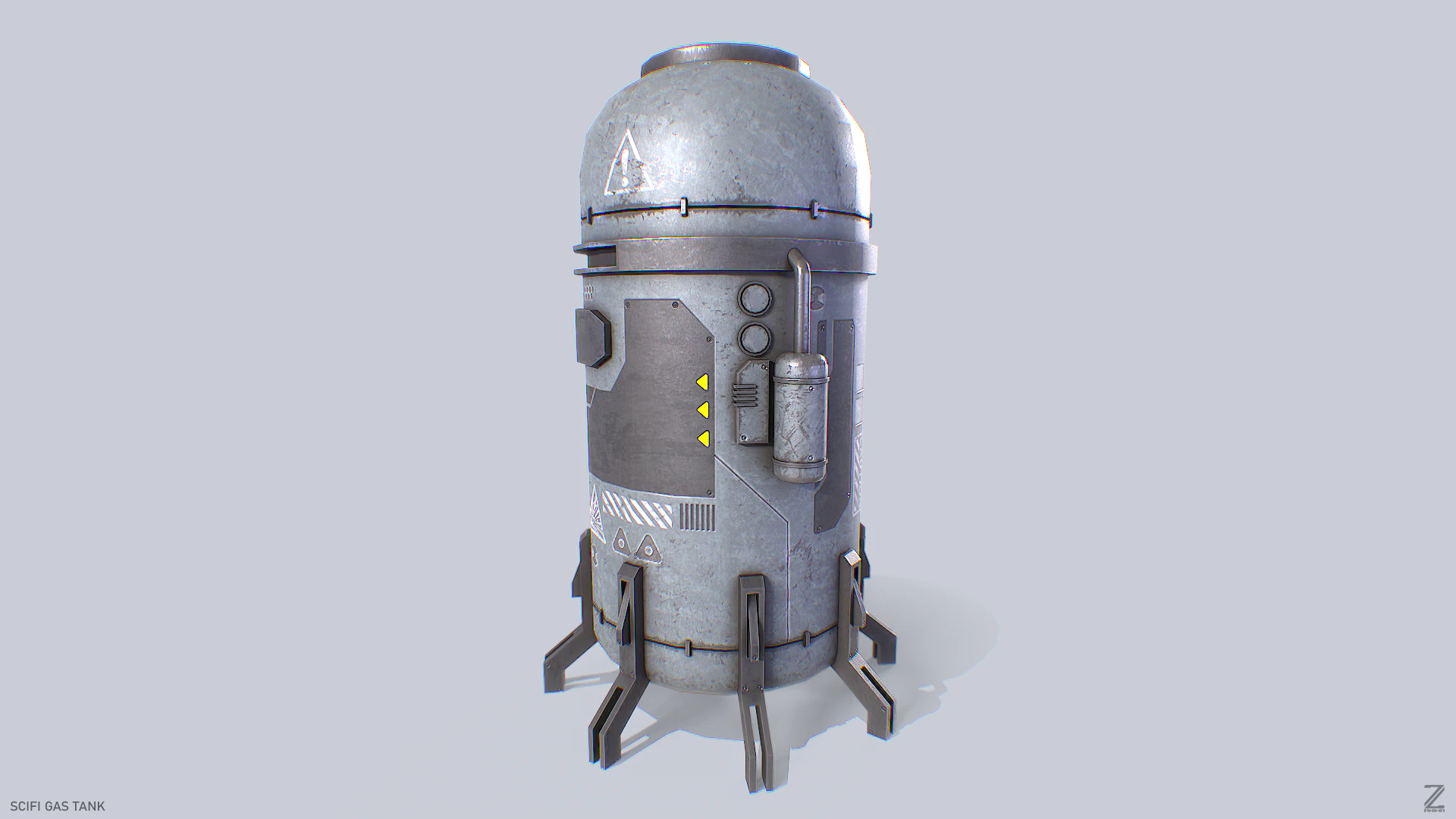 Sci fi gas tank 3D Model .c4d .max .obj .3ds .fbx .stl .blend 