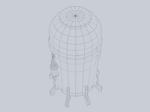 Sci fi gas tank 3D Модель