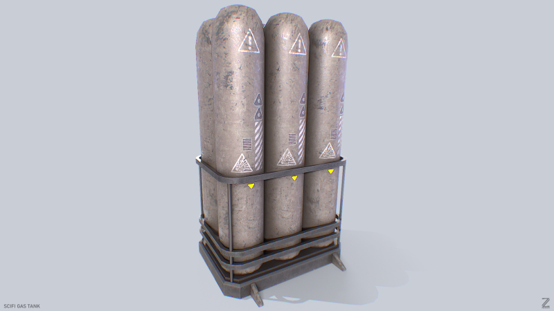 Sci fi gas tank 3D Model .c4d .max .obj .3ds .fbx .stl .blend 