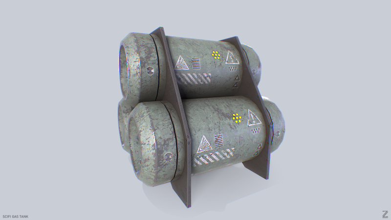 Sci fi gas tank Model 3D .c4d .max .obj .3ds .fbx .stl .blend 
