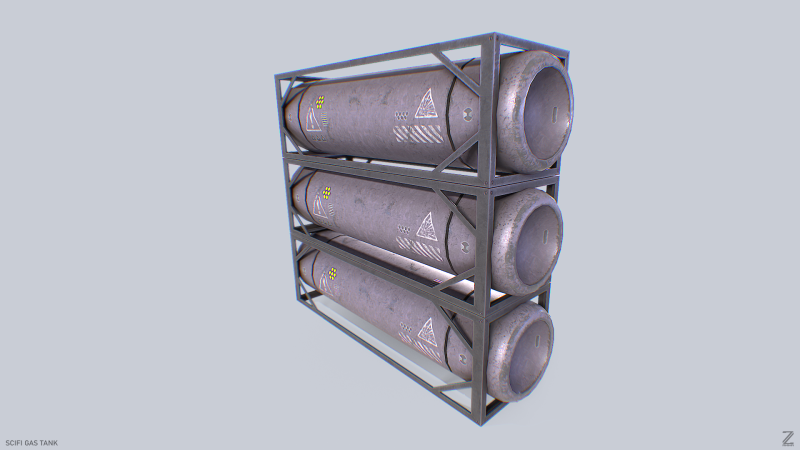 Sci fi gas tank 3Dモデル .c4d .max .obj .3ds .fbx .stl .blend 
