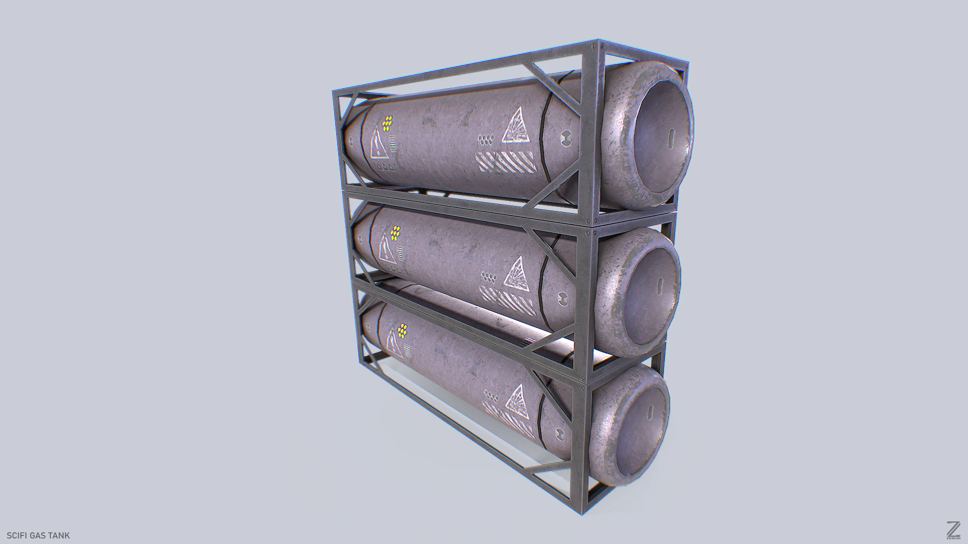 Sci fi gas tank 3D Model .c4d .max .obj .3ds .fbx .stl .blend 