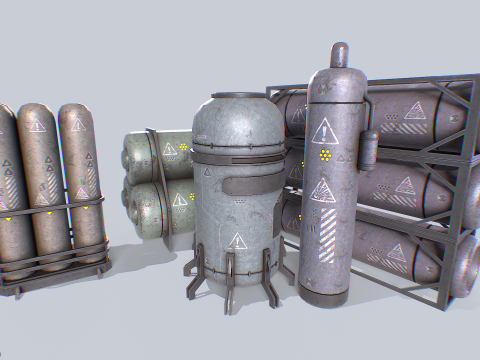 Sci fi gas tank collection 3D-Modell