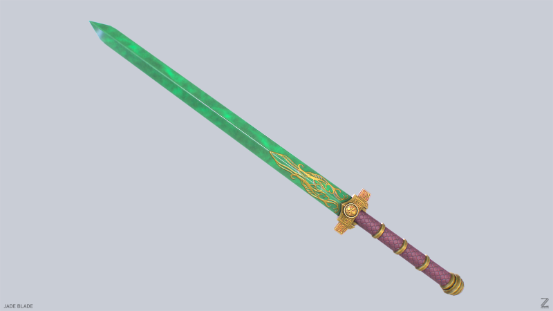 Jade blade 3D Модель .c4d .max .obj .3ds .fbx .stl .blend 