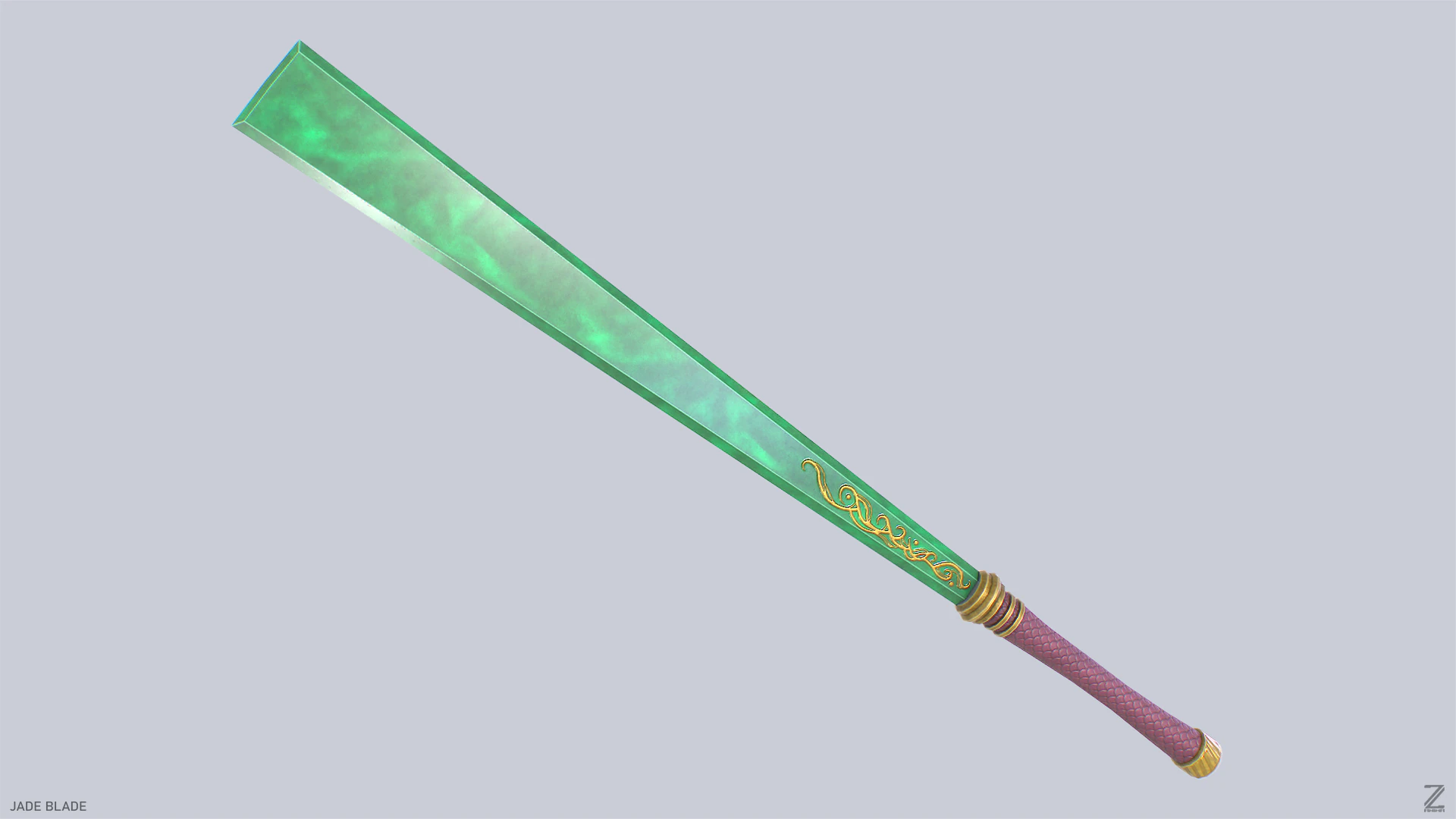 Jade blade 3D Model .c4d .max .obj .3ds .fbx .stl .blend 