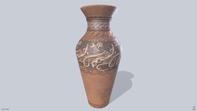 Clay pot 3Dモデル .c4d .max .obj .3ds .fbx .stl .blend 