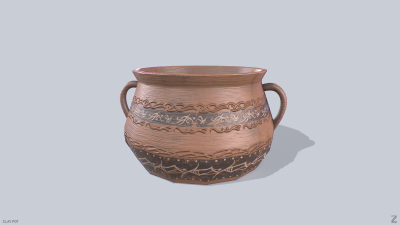 Clay pot 3D मॉडल .c4d .max .obj .3ds .fbx .stl .blend 