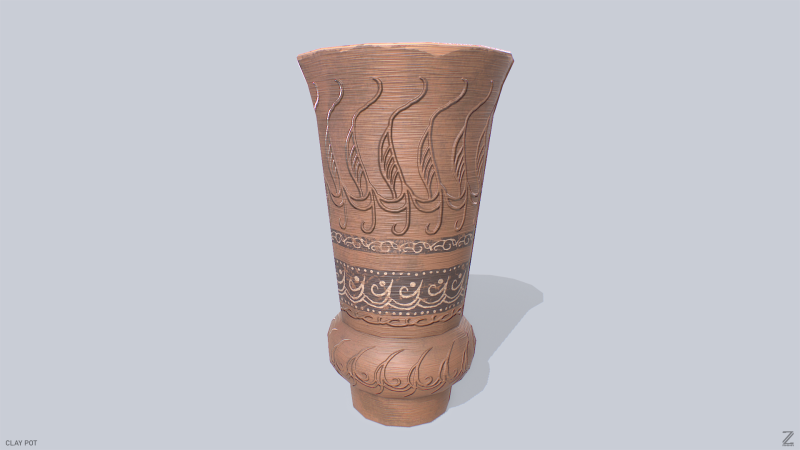 Clay pot Modelo 3D .c4d .max .obj .3ds .fbx .stl .blend 