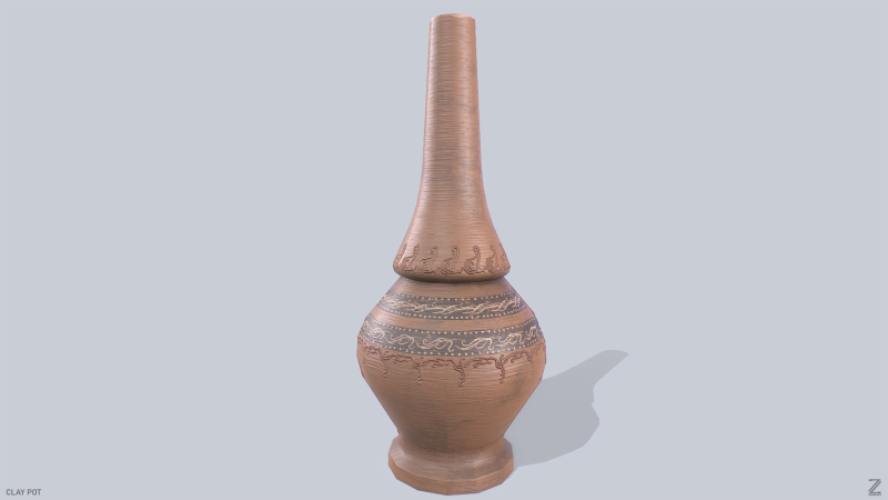 Clay pot 3Dモデル .c4d .max .obj .3ds .fbx .stl .blend 