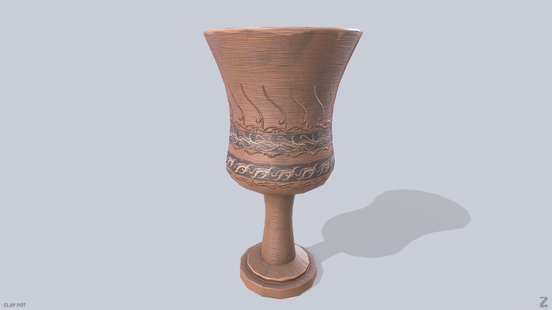 Clay pot Model 3D .c4d .max .obj .3ds .fbx .stl .blend 