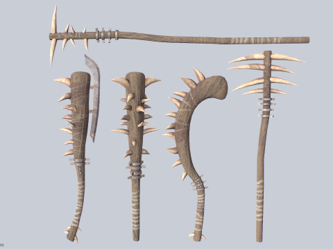 Primal weapon collection 3D Model