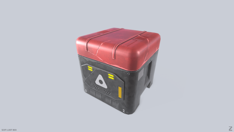 Scifi loot box Modelo 3D .c4d .max .obj .3ds .fbx .stl .blend 