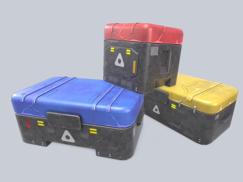 Scifi loot box collection Modelo 3D