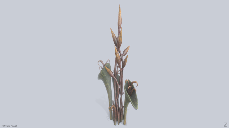 Fantasy plant 3D Model .c4d .max .obj .3ds .fbx .stl .blend 