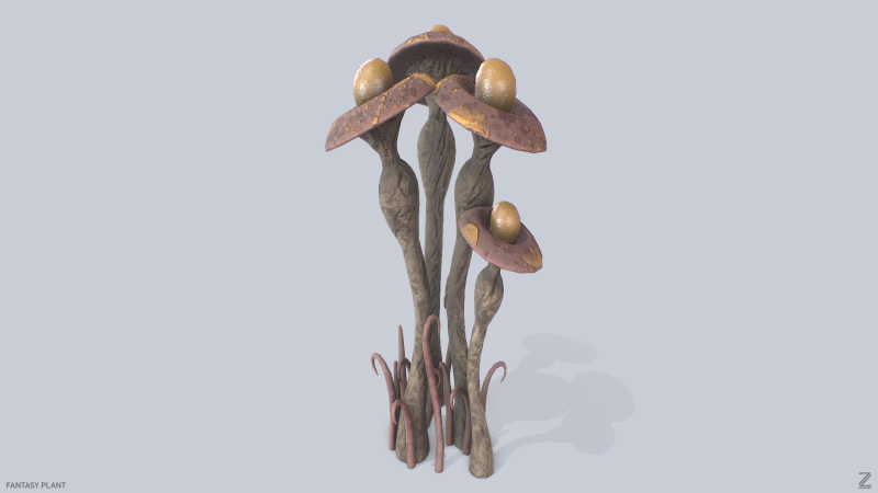 Fantasy plant Model 3D .c4d .max .obj .3ds .fbx .stl .blend 