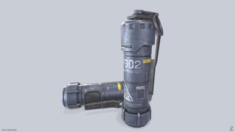 Scifi grenade Model 3D .c4d .max .obj .3ds .fbx .stl .blend 