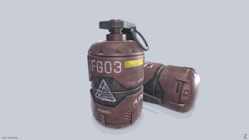 Scifi grenade 3D Model .c4d .max .obj .3ds .fbx .stl .blend 