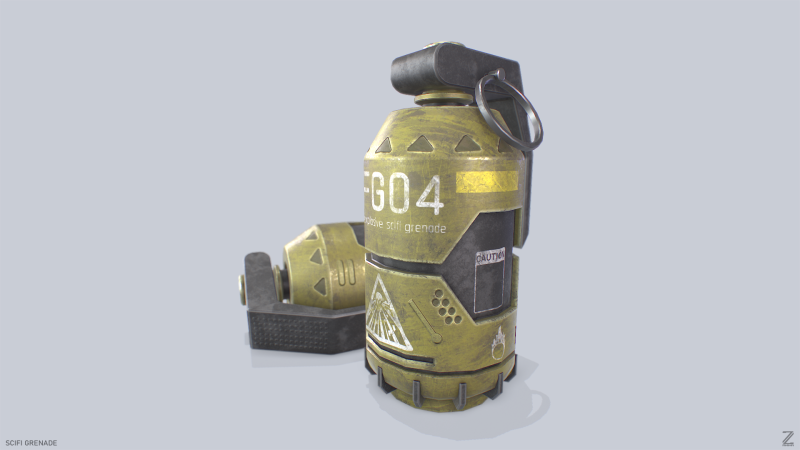 Scifi grenade 3D Model .c4d .max .obj .3ds .fbx .stl .blend 