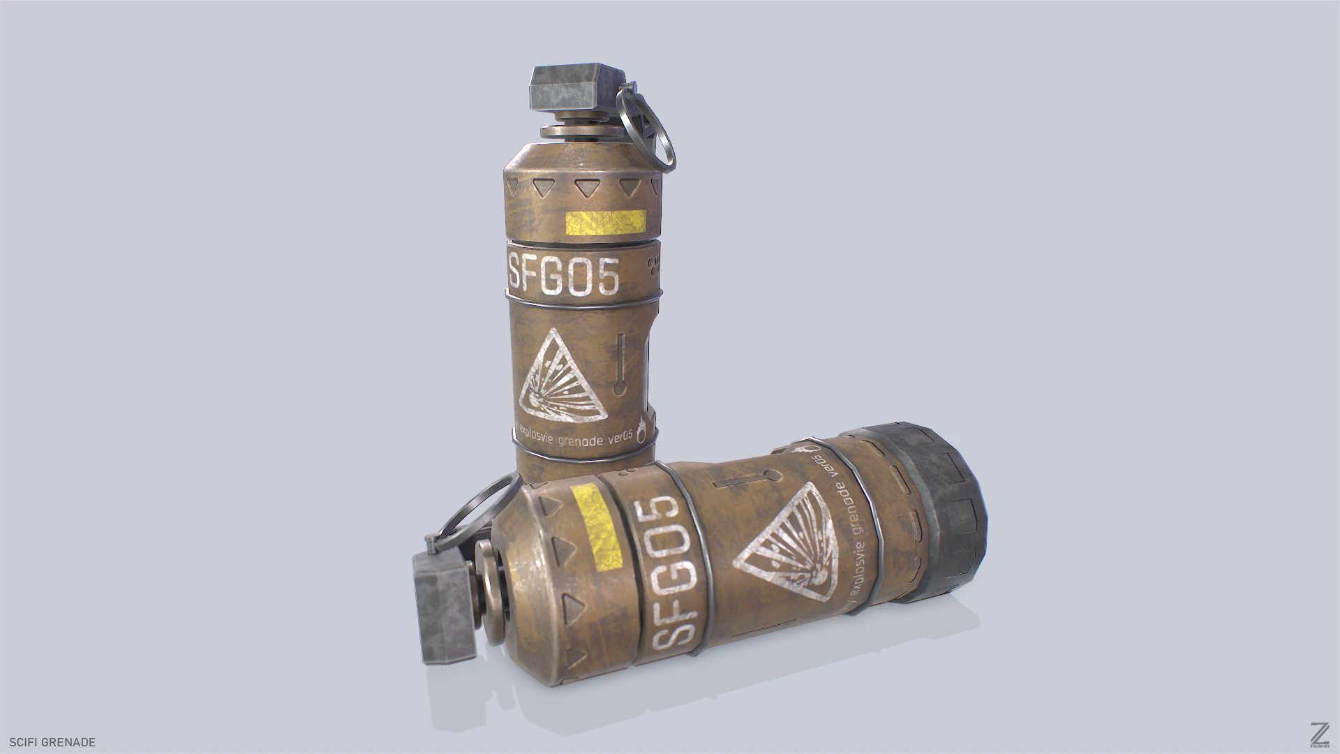 Scifi grenade 3D Model .c4d .max .obj .3ds .fbx .stl .blend 