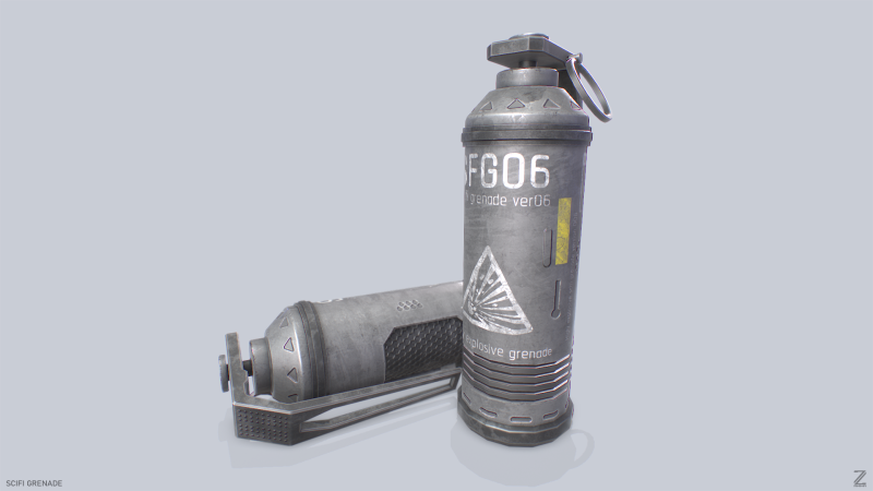 Scifi grenade 3D Модель .c4d .max .obj .3ds .fbx .stl .blend 