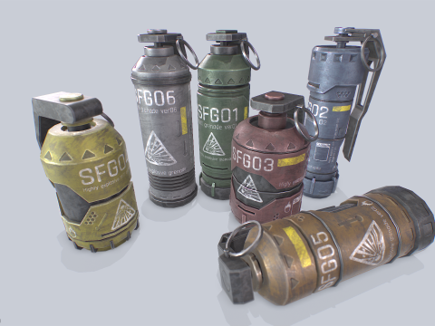 Scifi grenade collection 3D मॉडल
