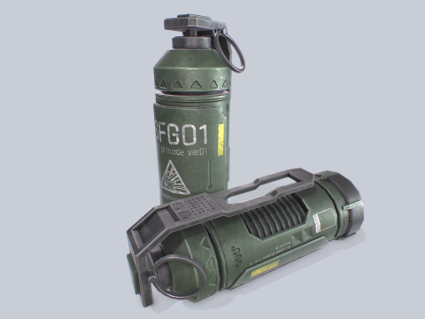 Scifi grenade collection 3D Model