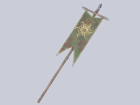 Fantasy war banner 3D Model