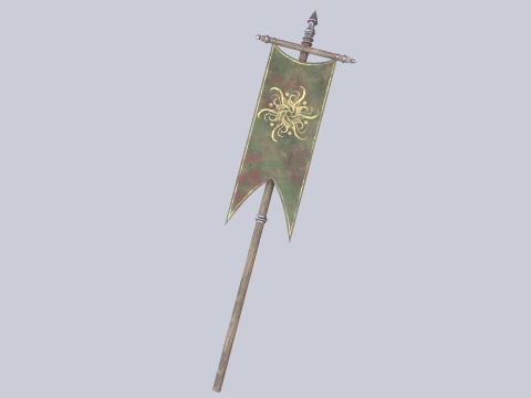 Fantasy war banner 3D Model